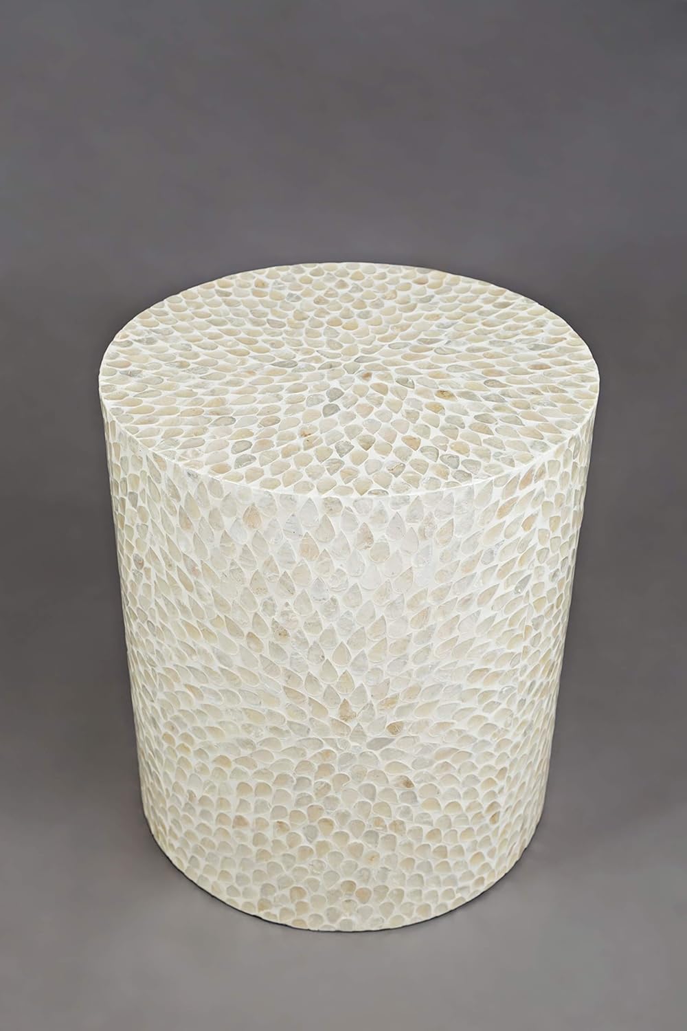 Jofran Global Archive Round Capiz Accent Table Black Multi, 16