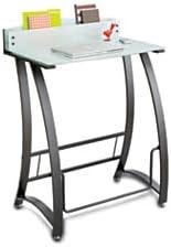 Safco Products Xpressions Glass Top Computer Workstation Desk with Shelves (Keyboard Tray 1940BL sold separately), Tempered Glass/Black Frame