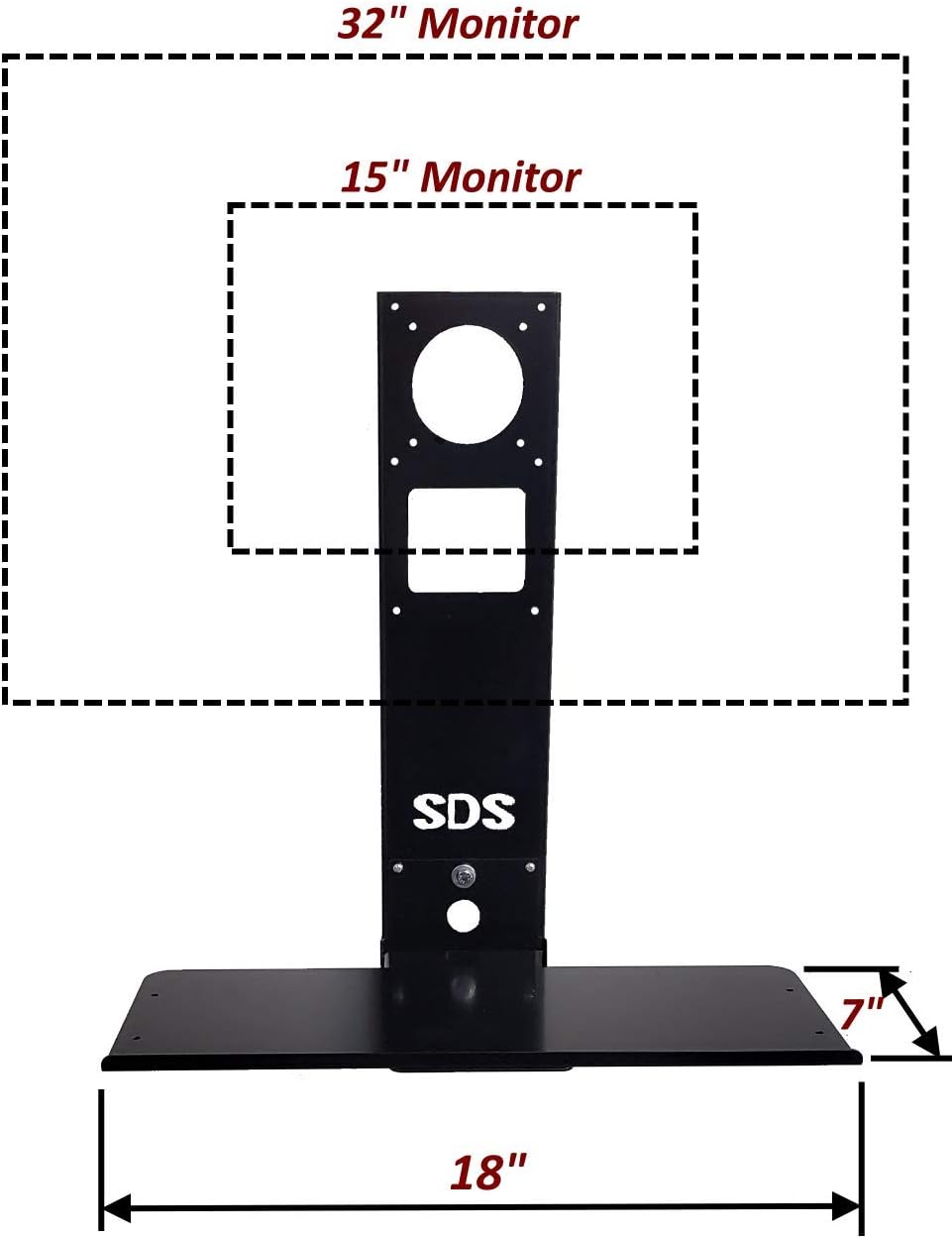 SDS iMount 4.0 Adjustable VESA Monitor & Keyboard Wall Mount System with Tilt & Fold-up, Black, Workstation, 100mm & 75mm VESA, Small Foot Print, Mounts Direct to Wall, Has Small Tray 7x18