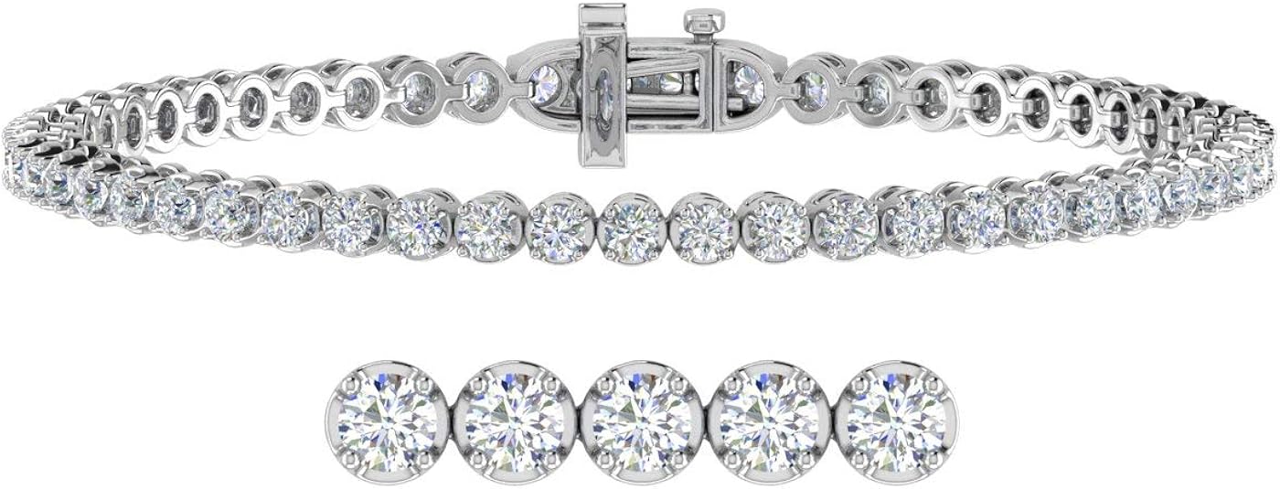 1 Carat to 6 Carat Diamond Tennis Bracelet in 14K Gold (7 Inch) (I1-I2 Clarity)