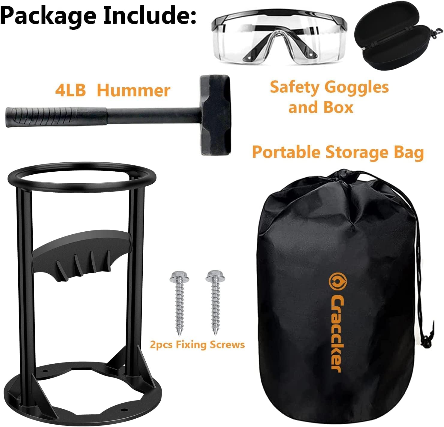 CRACCKER Kindling Cracker Wood Splitter, Kindling Firewood Splitter, Manual Log Splitter Wedge Kindling Splitter for Wood, Heavy Duty Firewood Cutter