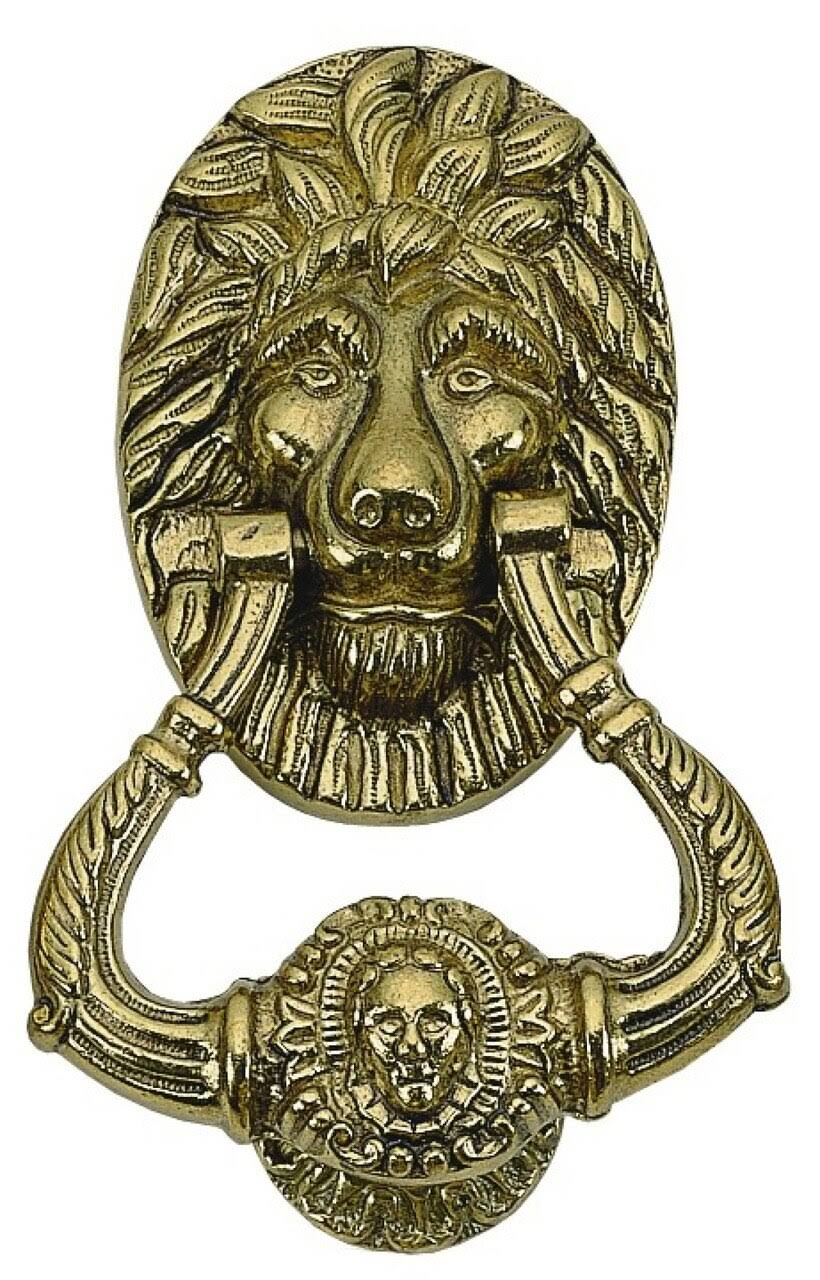 Brass Accents A07-K5000-605: 7-1/2x22 Lion Door Knocker - Polished Brass