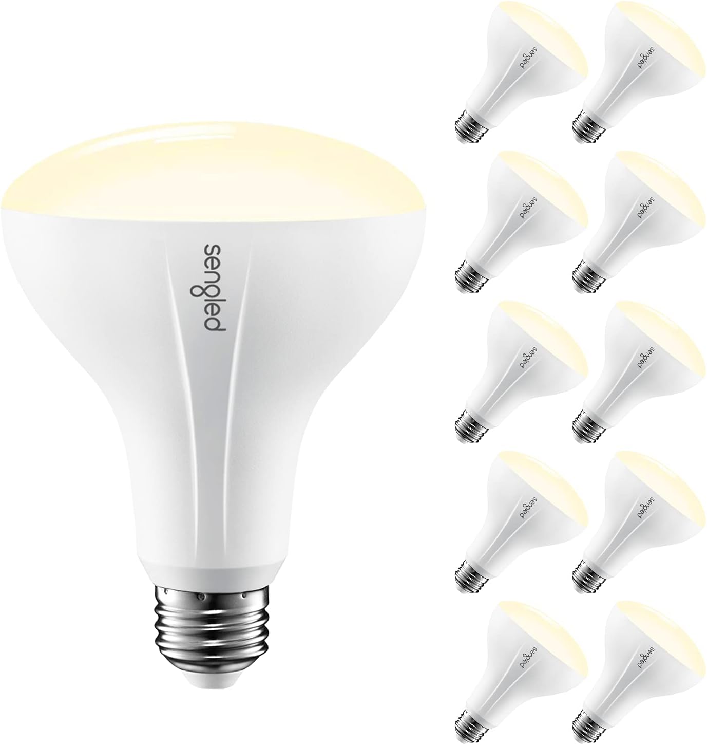 Sengled Zigbee Smart Bulb, Works with SmartThings and Echo with Built-in Hub, Voice Control with Alexa and Google Home, Hub Required, BR30 Dimmable Flood Light Bulb, Soft White 2700K, 6 Pack Pack of 2