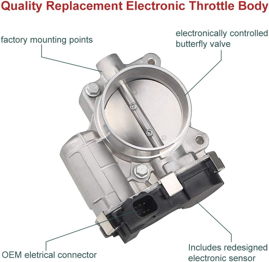 WMPHE Electronic Throttle Body Assembly Compatible with Buick Lucerne Chevrolet Equinox Pontiac Saturn Replace OEM 67-3002 12609500 12577029 217-3108 - Fuel Injection Throttle Body