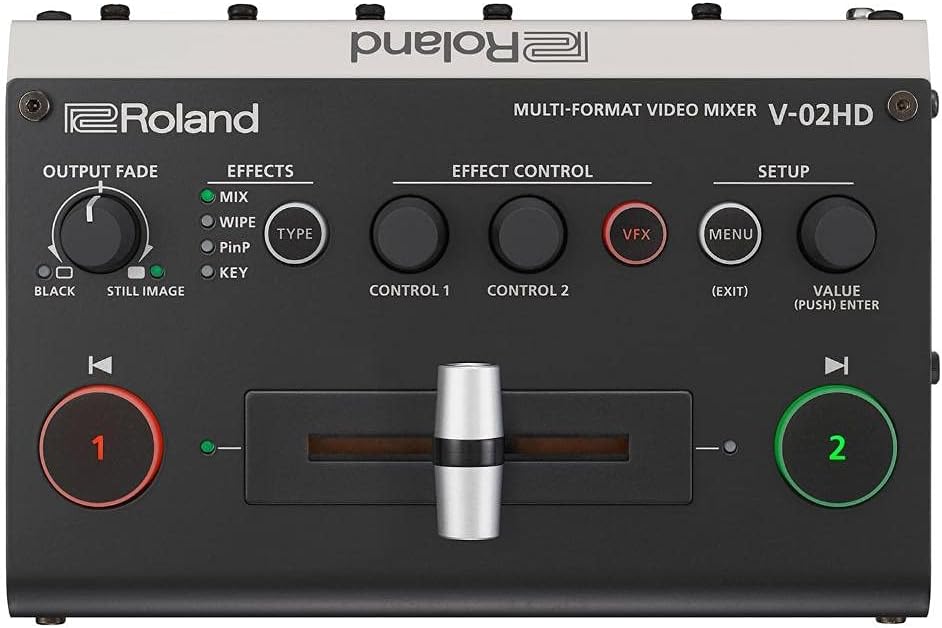 Roland V-02HD MK II &ndash; Streaming Video Mixer &ndash; The World&rsquo;s Easiest Two-Camera Livestreaming Solution. Ideal for Online Teachers, Gamers, Worship and All Other Content Makers