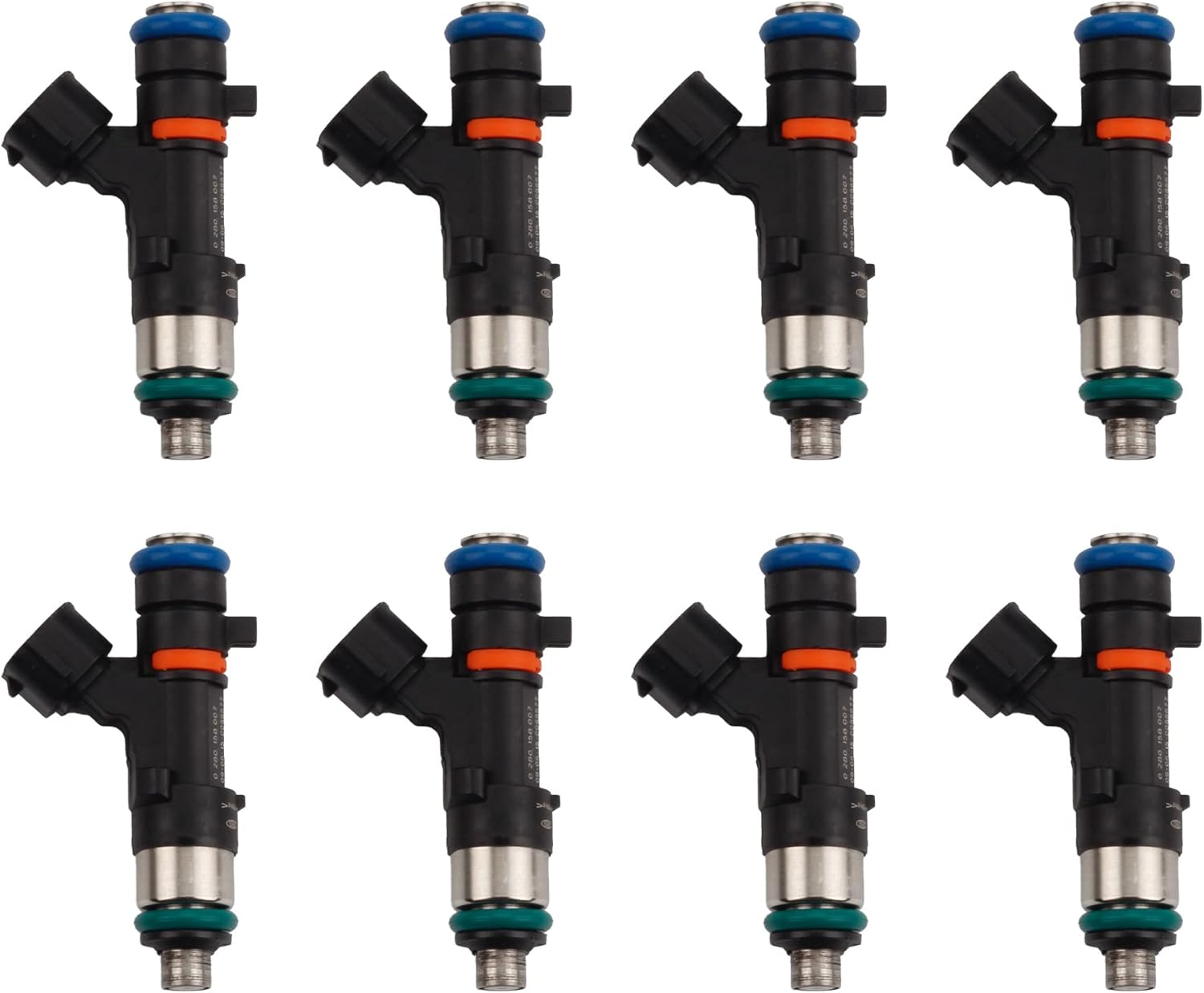 Dasbecan 12 Holes 8 pcs Gasoline Fuel Injectors Set Compatible with Nissan 05-14 Armada 04-10 Pathfinder 04-12 Titan 05-14 Xterra Replace 0280158007