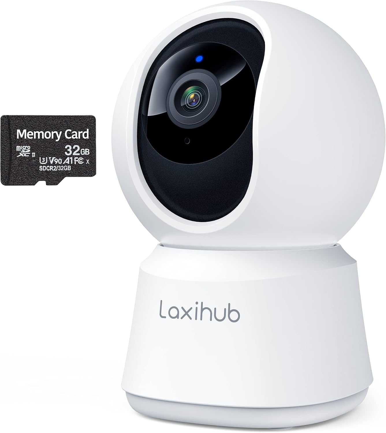 Laxihub 360° Indoor Security Camera, P2 1080P WiFi Home Camera for Baby/Pet/Nanny, Pan/Tilt, Motion Detection, 2-Way Audio, Night Vision, Compatible with Alexa & Google Assistant Pack of 2