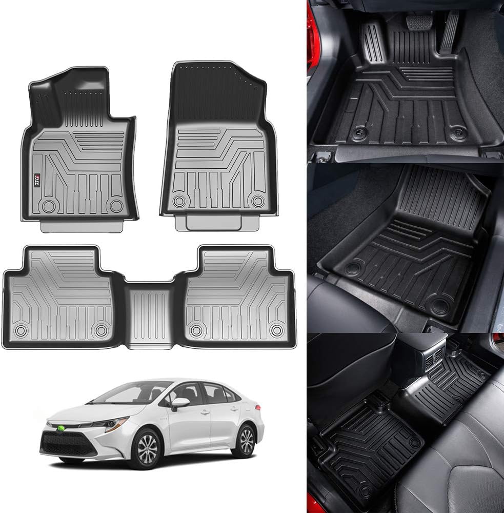 KUST 3D Floor Mats for Toyota Camry 2022 2021 2020 2019 2018 Non-Hybrid and Hybrid All Models All Weather Mat 2 Row Liner Sets&nbsp;Floor Carpet Liner Black