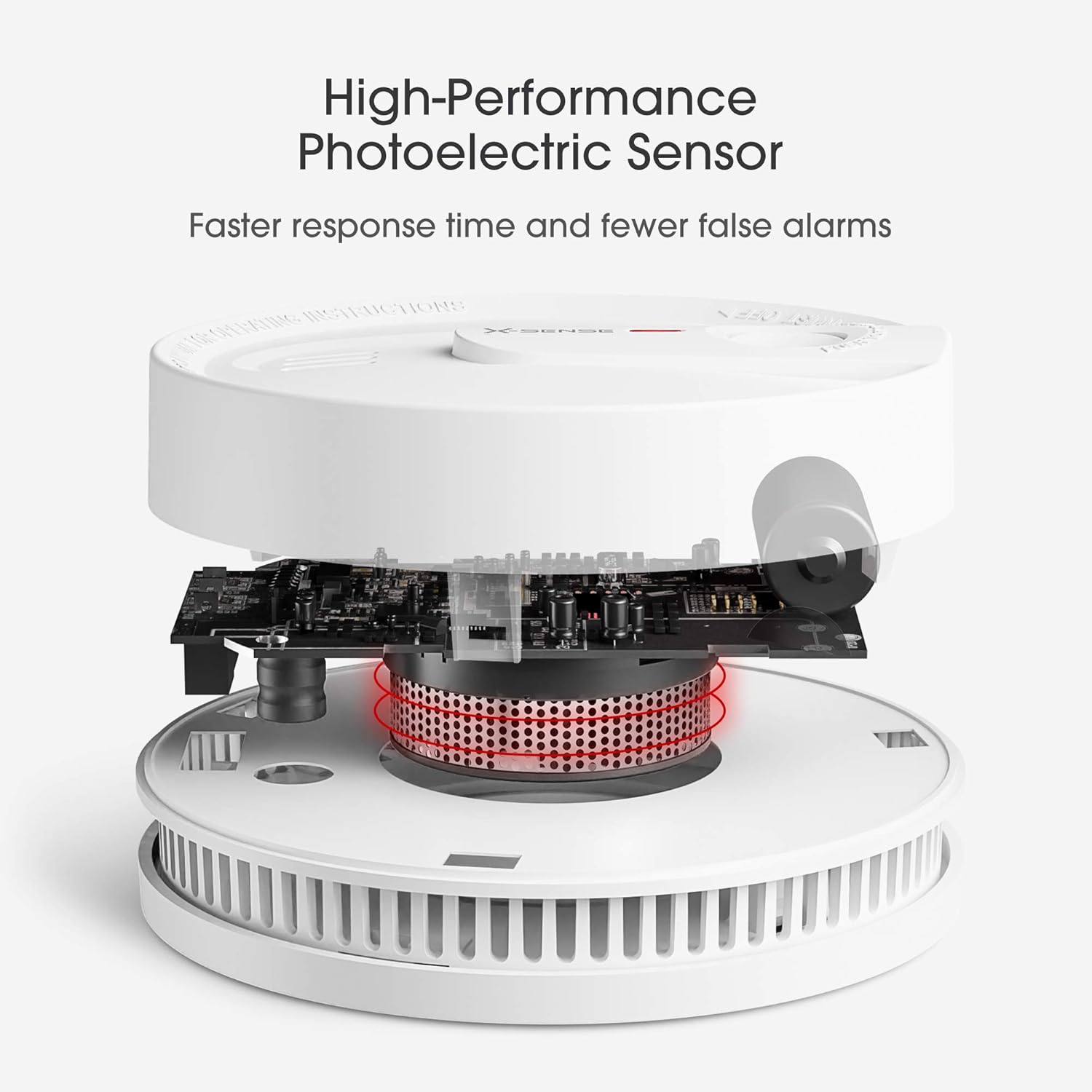 X-Sense Smoke Detector Alarm, 10-Year Lithium Battery Life Fire Alarm with LED Indicator, SD2L0AX, Pack of 5 Pack of 2