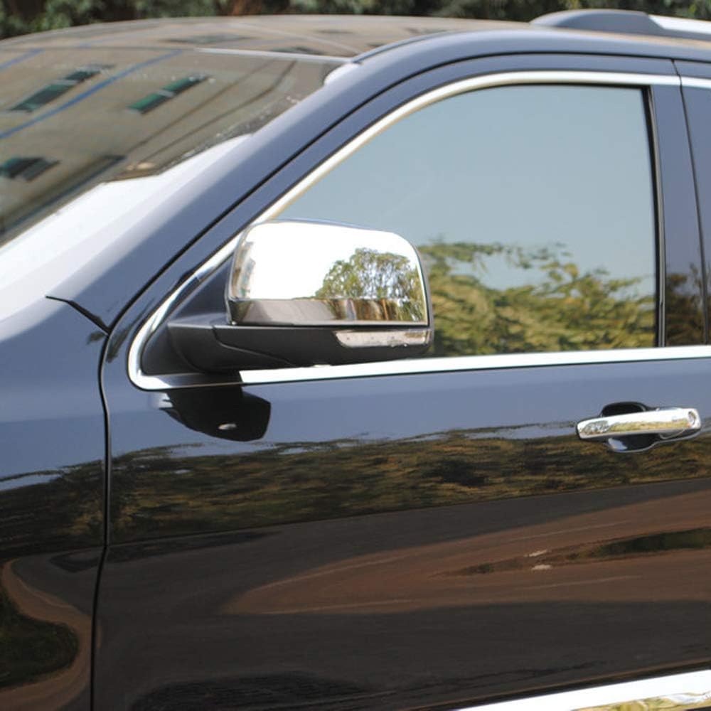CheroCar Side Door RearView Mirrors Cover Rear View Mirror Caps Trim for Jeep Grand Cherokee 2011-2020, for Dodge Durango 2011-2020, ABS Exterior Accessories (Chrome)