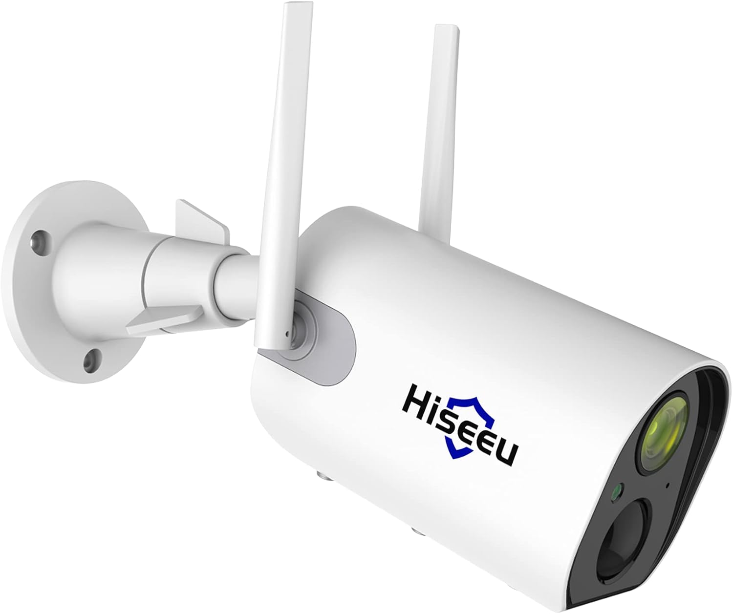 Hiseeu Wireless Battery Security Camera,Two Way Audio,HD1080P,10400mAh Rechargeable Battery,Night Vison,PIR Motion Detection,IP65 Waterproof,App Remote,2.4Ghz WiFi, Pack of 2