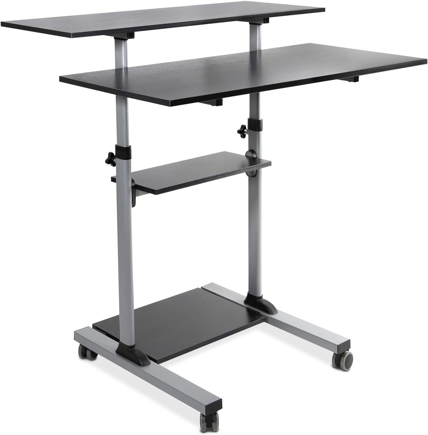 Mount-It! Wide Mobile Stand Up Desk | Height Adjustable Rolling Workstation with 40