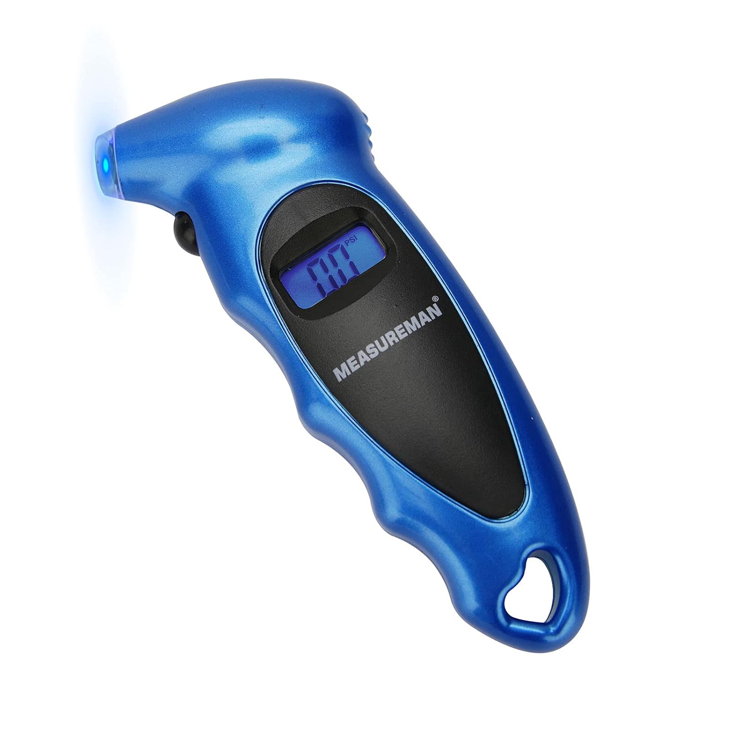 MEASUREMAN Digital Tire Pressure Gauge 0-150 PSI Blue 4 Settings for Car Truck Bicycle with Backlit LCD and Non-Slip Grip (2 Pack)