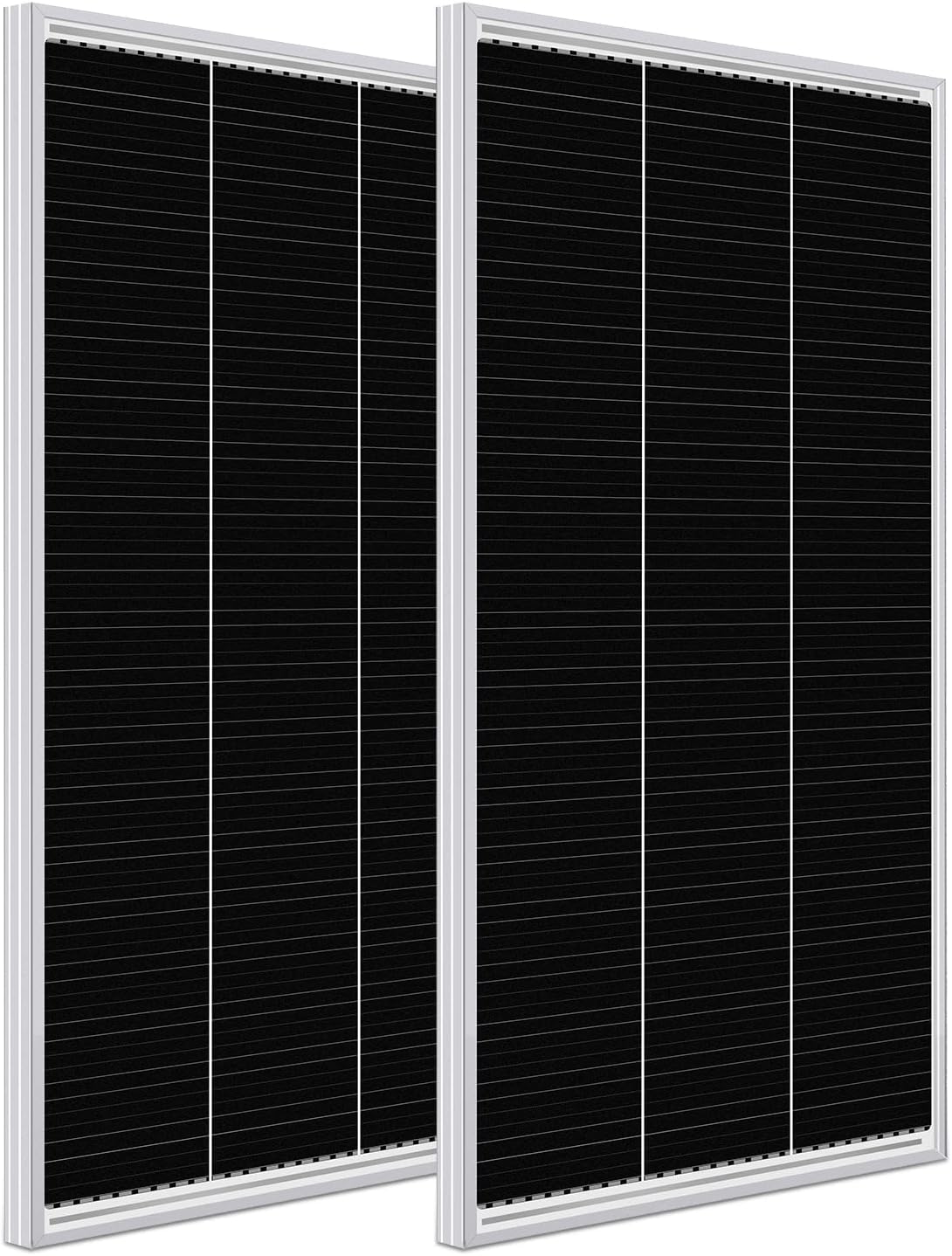 WEIZE 12 Volt 200 Watt Upgraded Shingled Monocrystalline Solar Panel, 2 Pack of 12V 100W High-Efficiency Monocrystalline PV Module for Home, Camping, Boat, Caravan, RV, and Other Off-Grid Applications