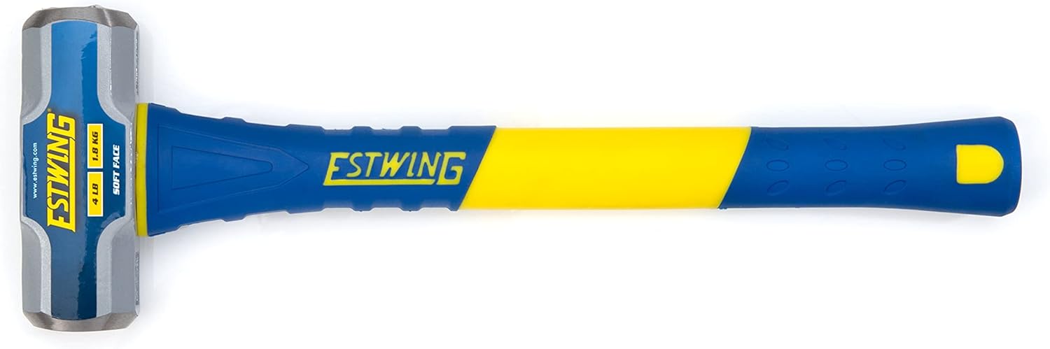 Estwing Soft Face Sledge Hammer for Automotive, Industrial, and Construction Use, 30-35 HRC, 36-Inch Long Fiberglass Handle with Ergonomic Two-Handed Grip (4-Pound Head x 16-Inch Handle)