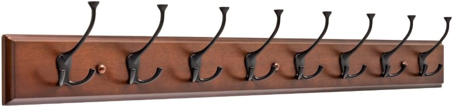 Franklin Brass R33646K-CFB-R Tri-Hook Hook Rack, 45 in. Cocoa and Flat Black Pack of 2
