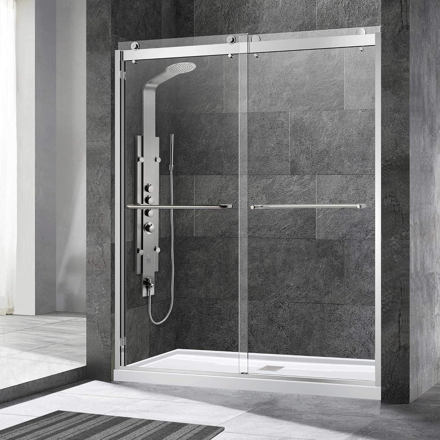 WOODBRIDGE Frameless Shower Door, 56
