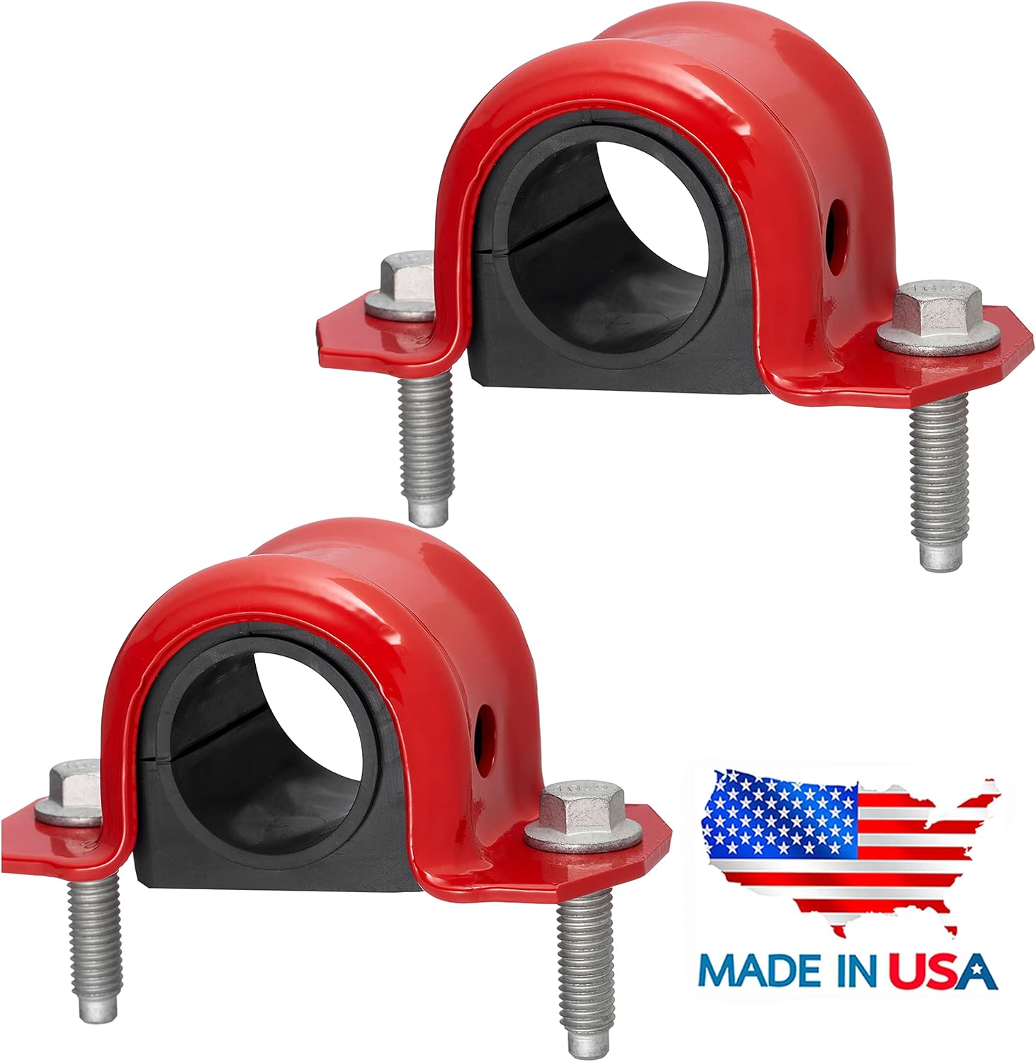 4 PC Code Red Extreme Front Sway Bar Bracket Kit + Front Bushing Kit FITS Jeep Wrangler 1997-2006, Designed And Manufactured In The USA