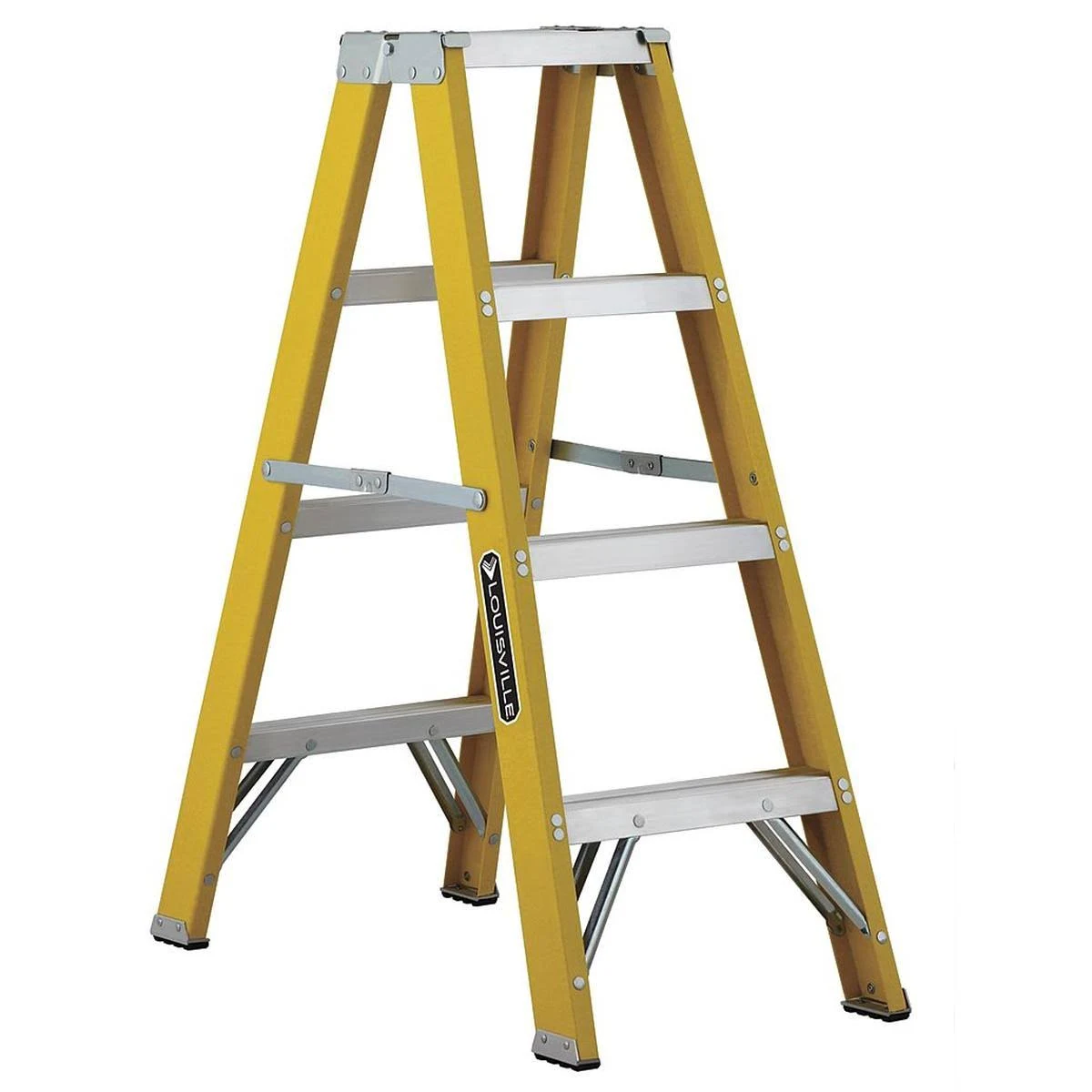 Louisville FM2004 4 ft Fiberglass 250 lb Capacity Twin Stepladder I