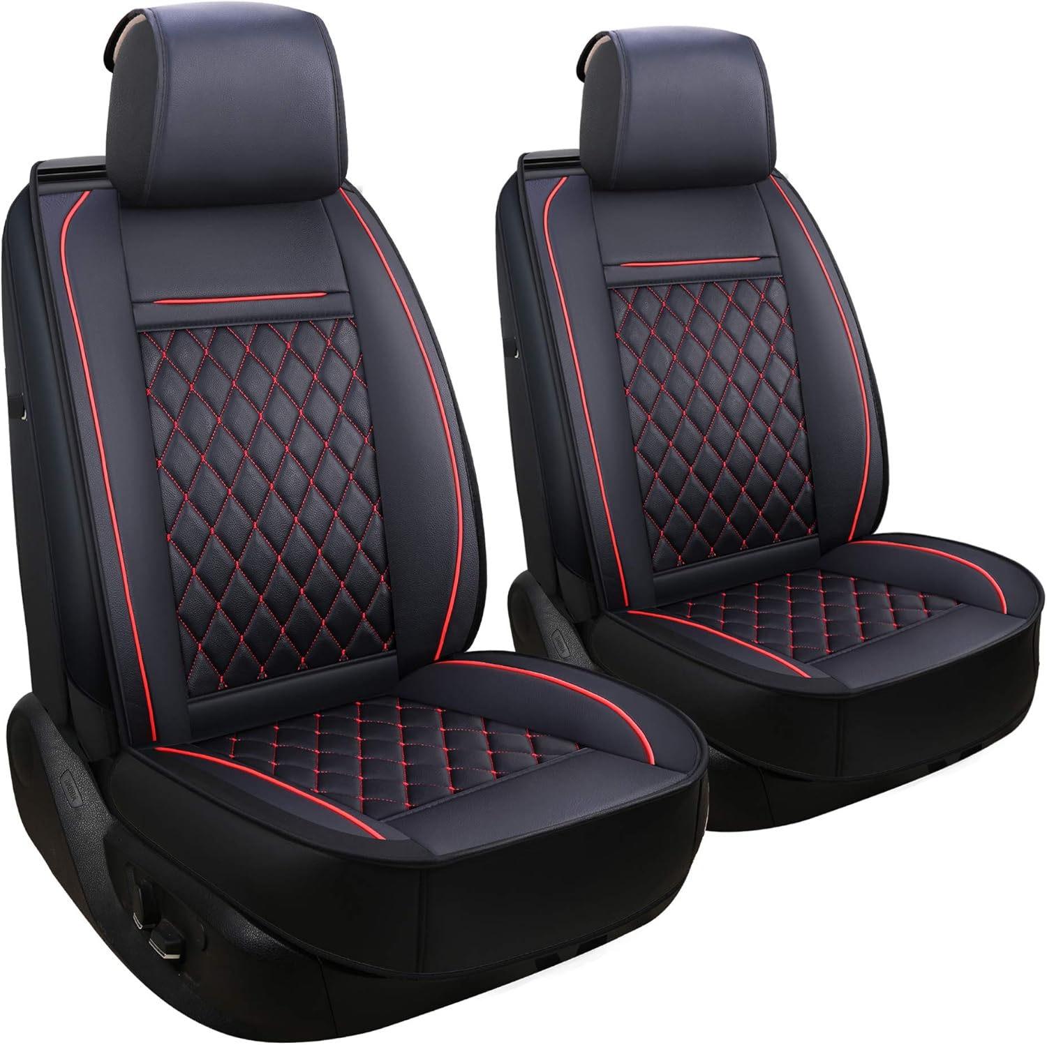 LUCKYMAN CLUB Car Seat Covers Fit Most Sedan SUV - Fit for Elantra Sonata Venue Tucson Accent Mazda6 CX5 (Black & Red)