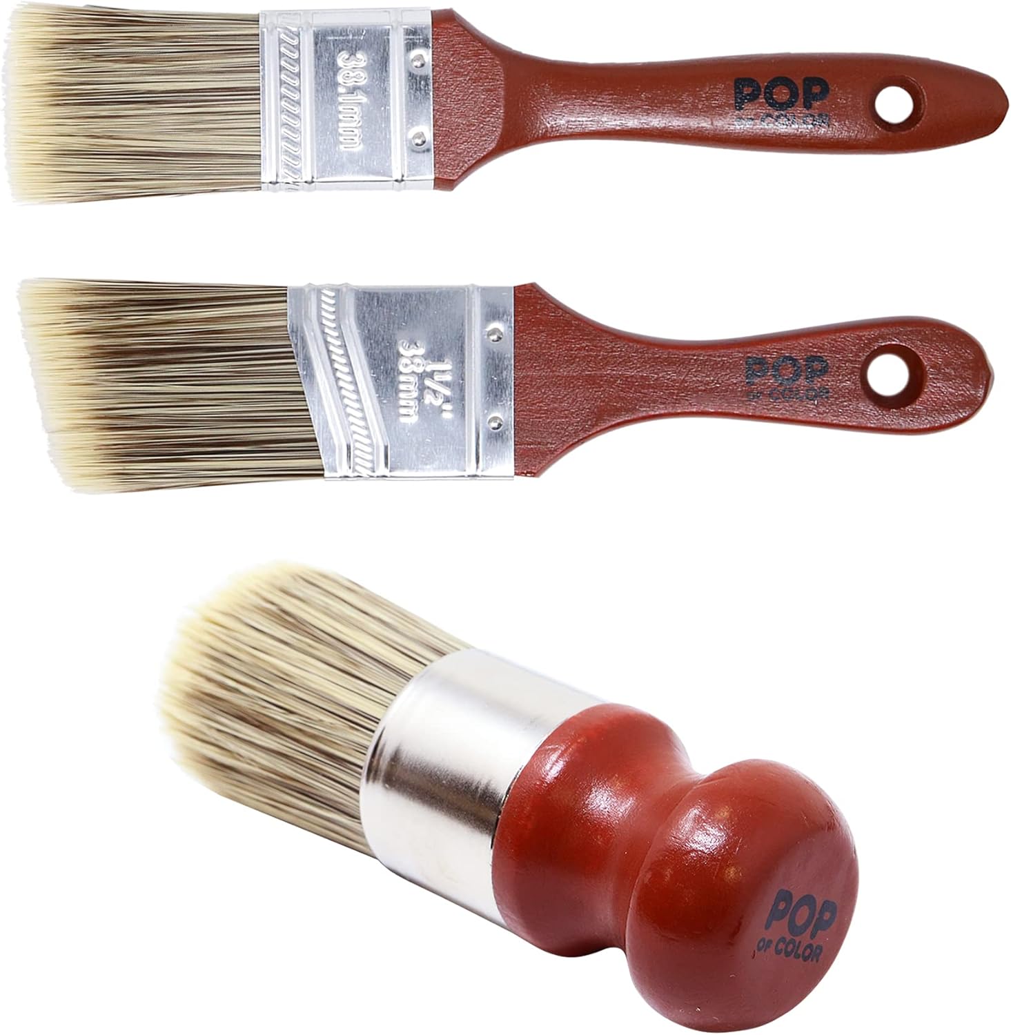 Pop of Color Furniture Refurbishing Brush Kit (4 Pack) 1.5
