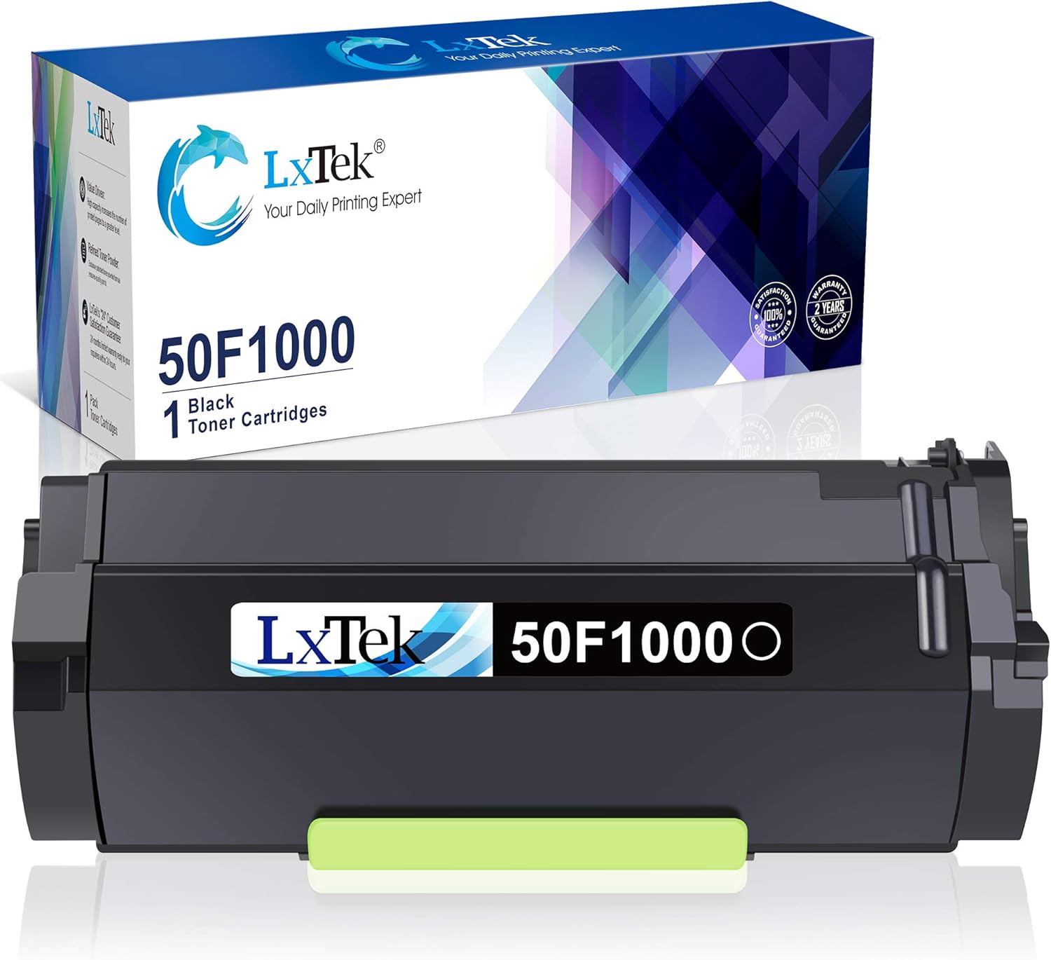 LxTek Compatible Toner Cartridge Replacement for Lexmark 50F1000 to use with MS610dn MS510dn MS415dn MS610de MS310d MS312dn MS410dn MS310dn MS410d Printers (Black, 1 Pack) Pack of 2