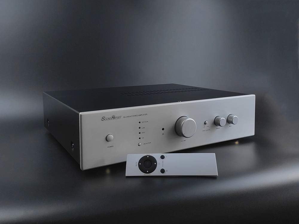 SoundArtist SA-200IA Stereo Amplifier HiFi Integrated Amplifier 200W+200W with Remote Control (Black)
