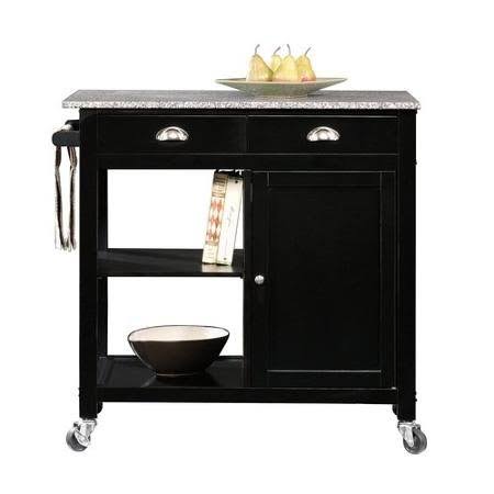Supernon Better Homes and Gardens Kitchen Cart, Black/Granite