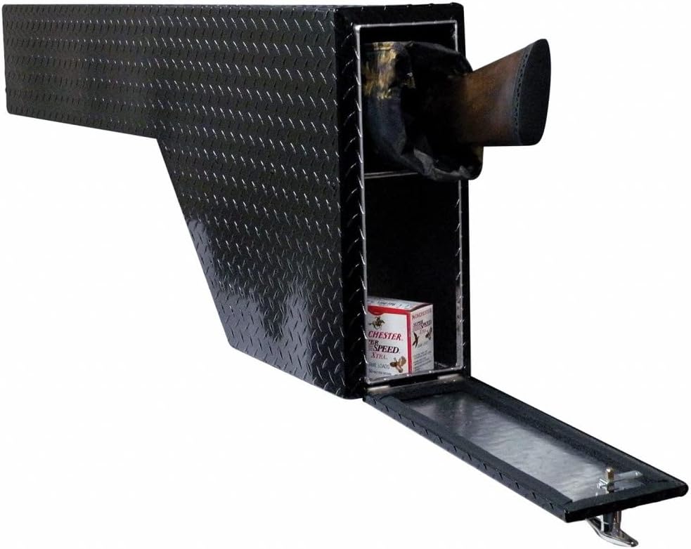 Lund Specialty Storage Box Universal Aluminum | Black | Dim A: 56; Dim B: 8.25; Dim C: 20.5; Dim D: 18.25; Dim E: 26; Dim F: 12; Dim G: 9