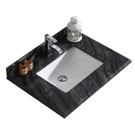 Laviva 313SQ1H-30-BW Black Wood Countertop 30 inch Single Hole with Rectangle Sink
