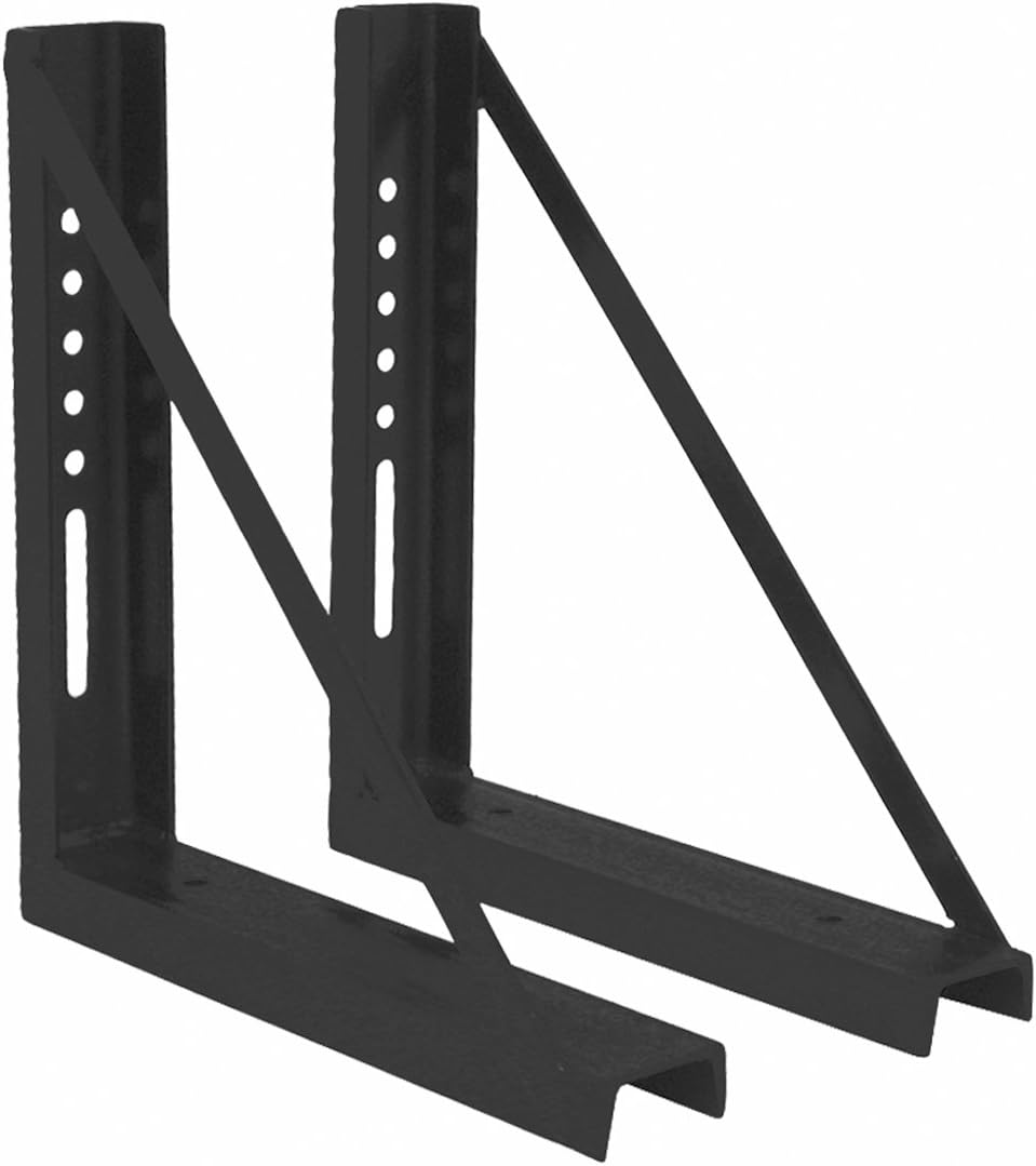 Buyers Products 1701005B Bolted Black Structural Steel Mounting Brackets, 18 x 18 Inch, Set of 2
