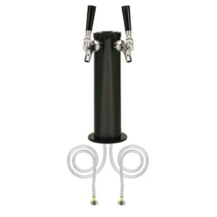 Micro Matic (DS-432-211) 3x22 Column 2 Tap Air-Cooled Black ABS Plastic Column Draft Beer Tower