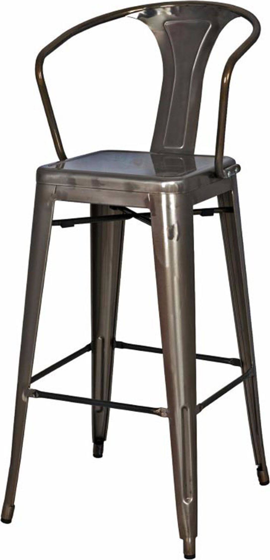 New Pacific Direct Metropolis Metal Bar Stool, Set of 4, Gunmetal
