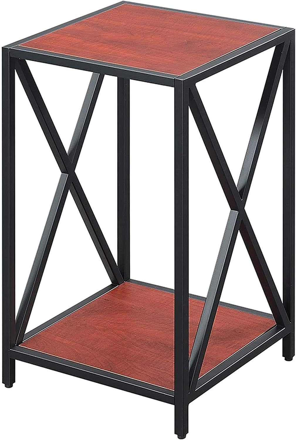 Convenience Concepts Tucson Metal Plant Stand, Cherry / Black Pack of 2
