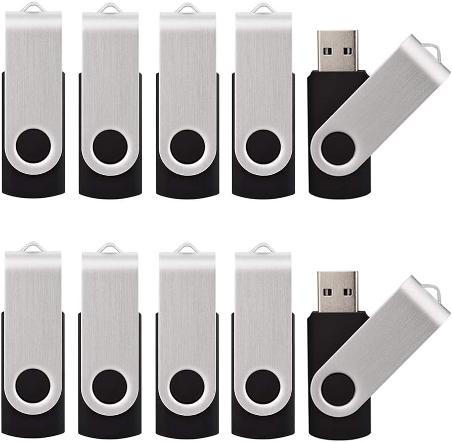 KALSAN 50 Pack 1GB USB Flash Drives Pack USB 2.0 Thumb Drive 1GB Flash Drive 50 Pack USB Memory Stick 1GB Bulk-Black