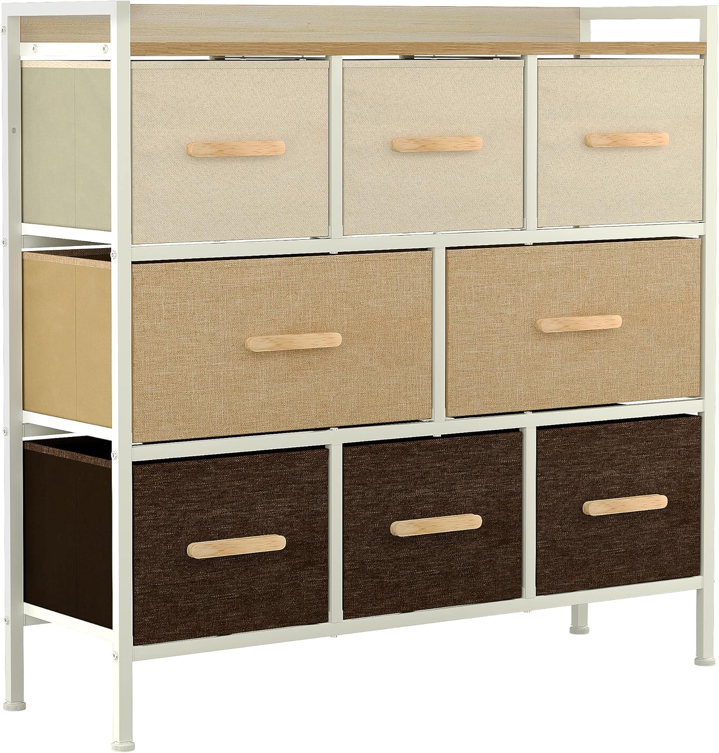 YITAHOME Dresser with 8 Drawers - Furniture Storage Tower, Organizer Unit for Bedroom, Living Room, Hallway, Closets & Nursery - Sturdy Steel Frame, Wooden Top & Easy Pull Fabric Bins (Black/Grey)