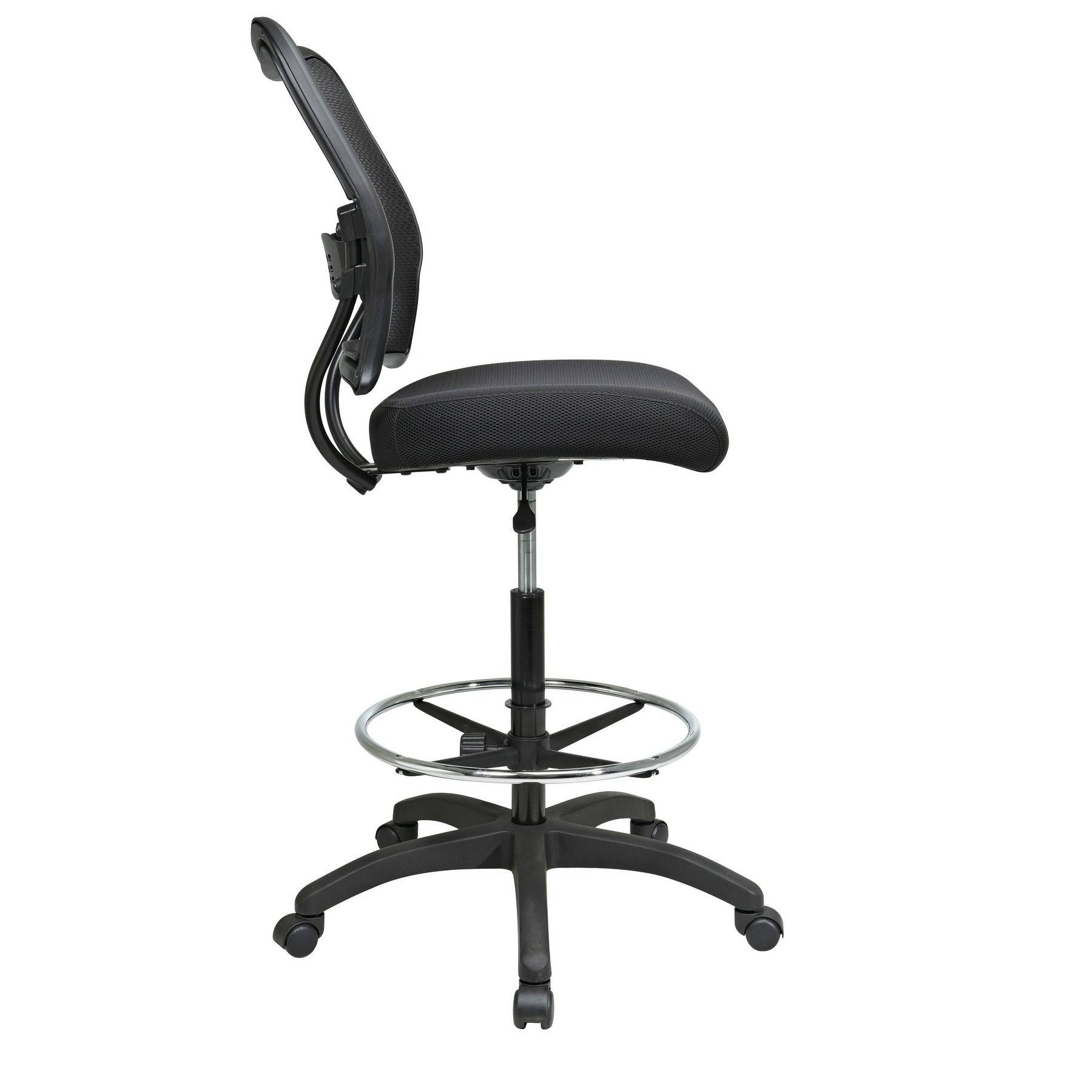 Space Seating Deluxe AirGrid Mid-Back Drafting Chair, Gray