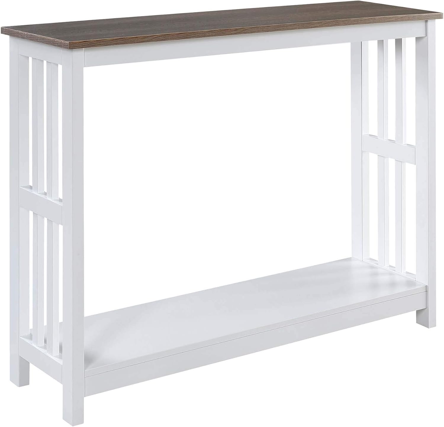 Convenience Concepts Mission Console Table with Shelf, White Pack of 2