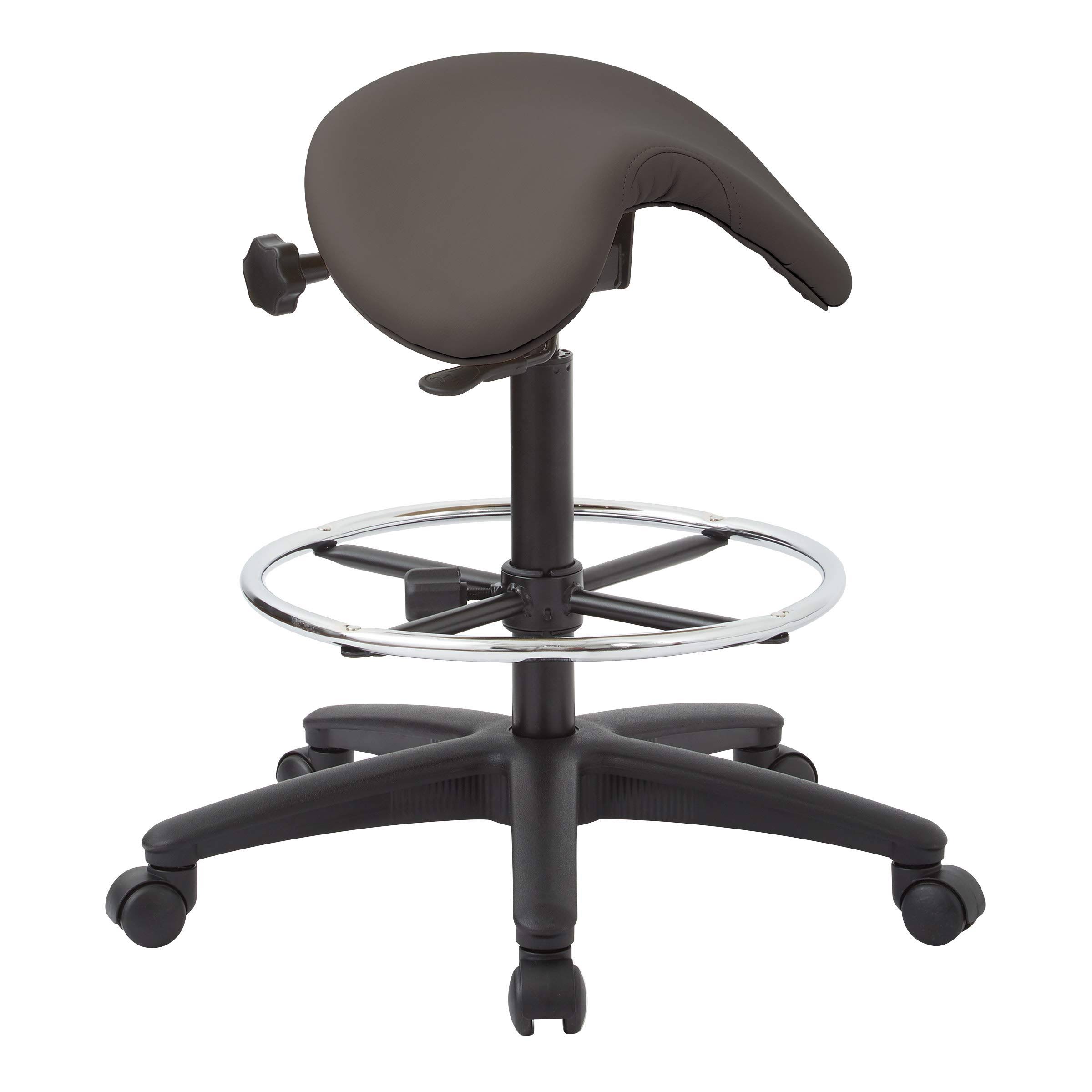 Office Star Products Backless Stool with Saddle Seat