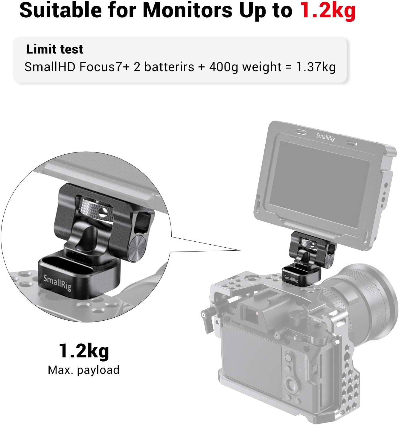 SMALLRIG Swivel and Tilt Monitor Mount Holder for Field Monitors – BSE2294 Pack of 2