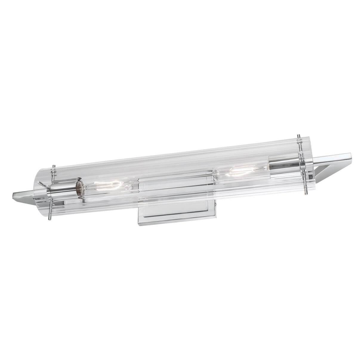Norwell Lighting-8145-CH-CL-Faceted - Two Light Linear Wall Sconce