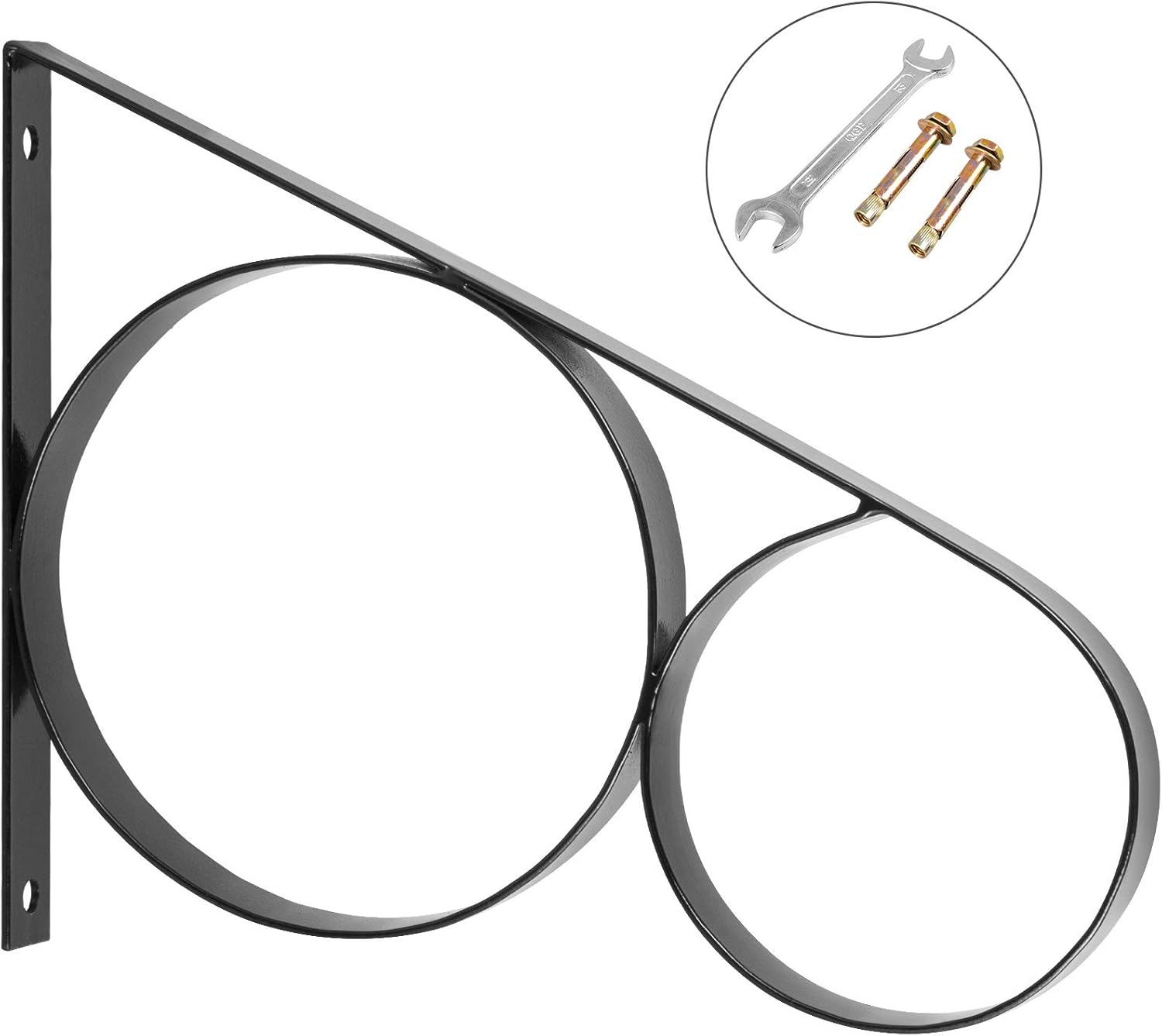 Happybuy Wrought Iron Handrail Wall Mounted Hand Railing, Black Pack of 2