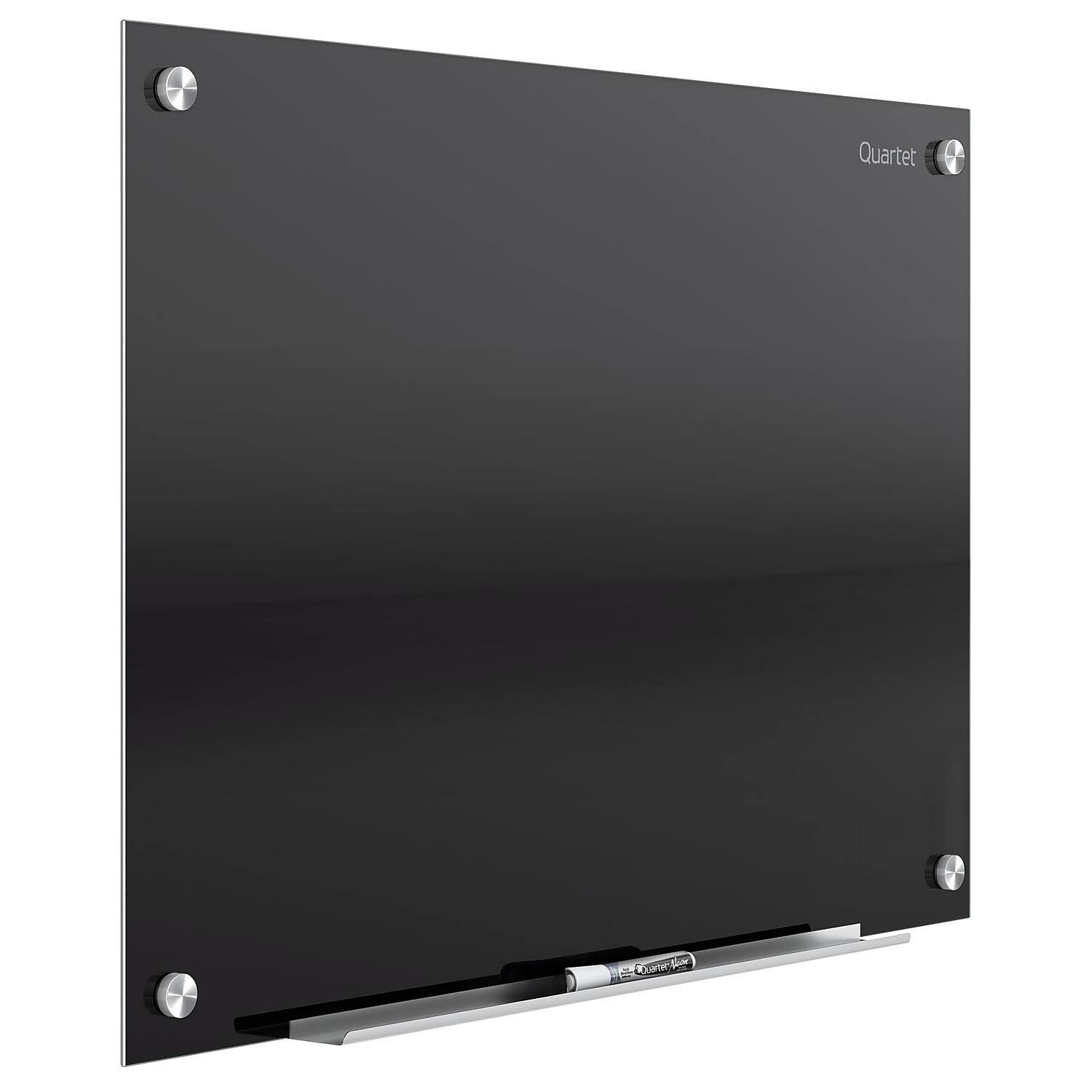 Quartet Infinity Magnetic Black Glass Marker Board 96in. x 48in.