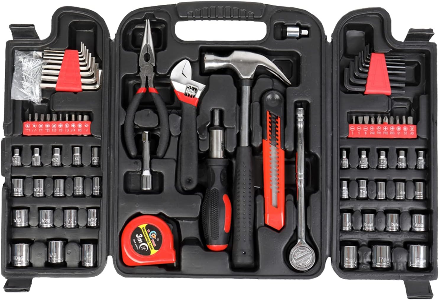 186pcs Tool Set Protable Tool Kit Toolbox with Storage Case Pack of 2