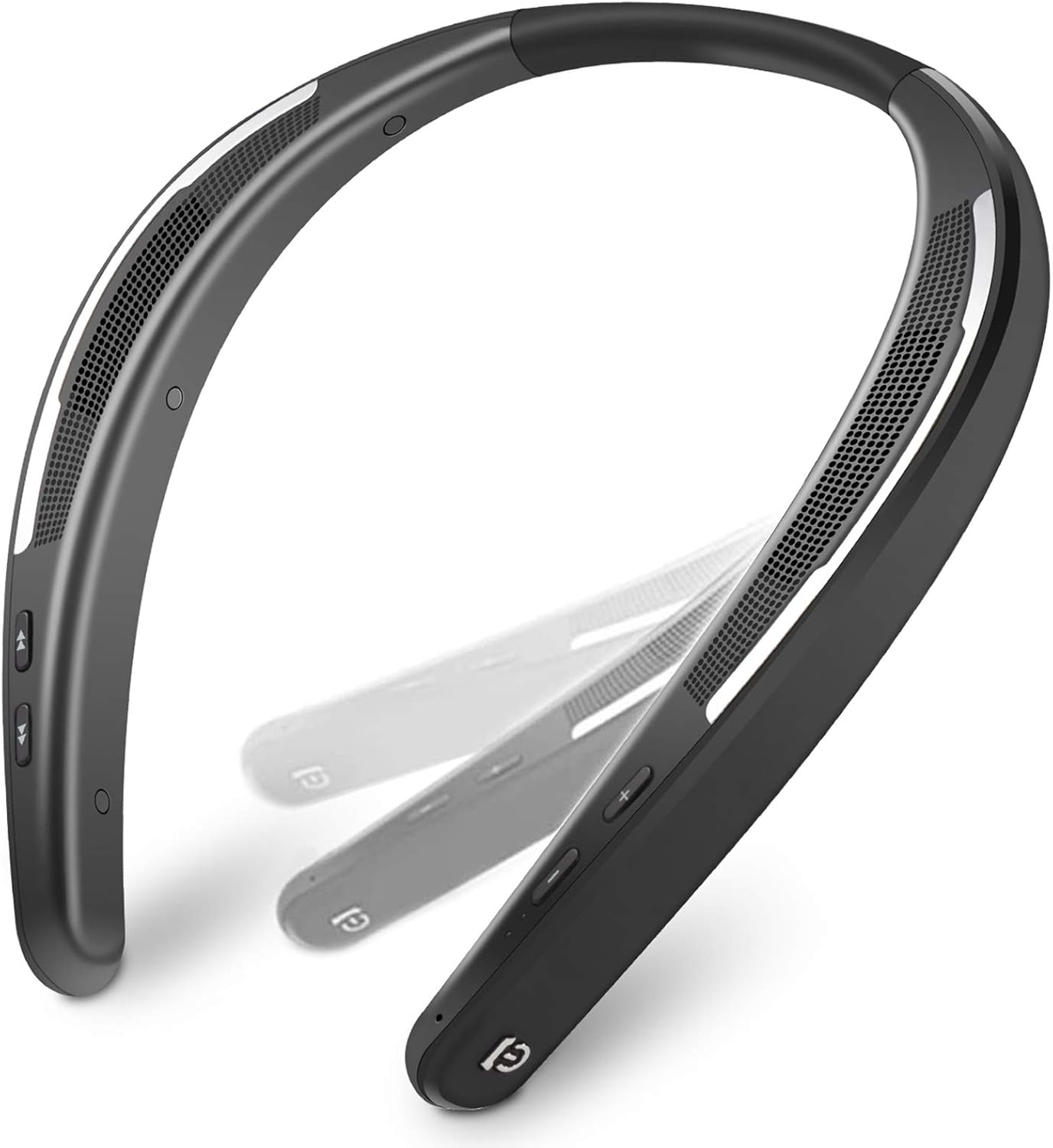 Neckband Portable Bluetooth Speakers, Wireless Wearable Speakers,Upgraded Bluetooth 5.0 Speaker with 3D Stereo Sound, Noise Cancelling Stereo Neckband Speakers for Home&Outdoor, Black