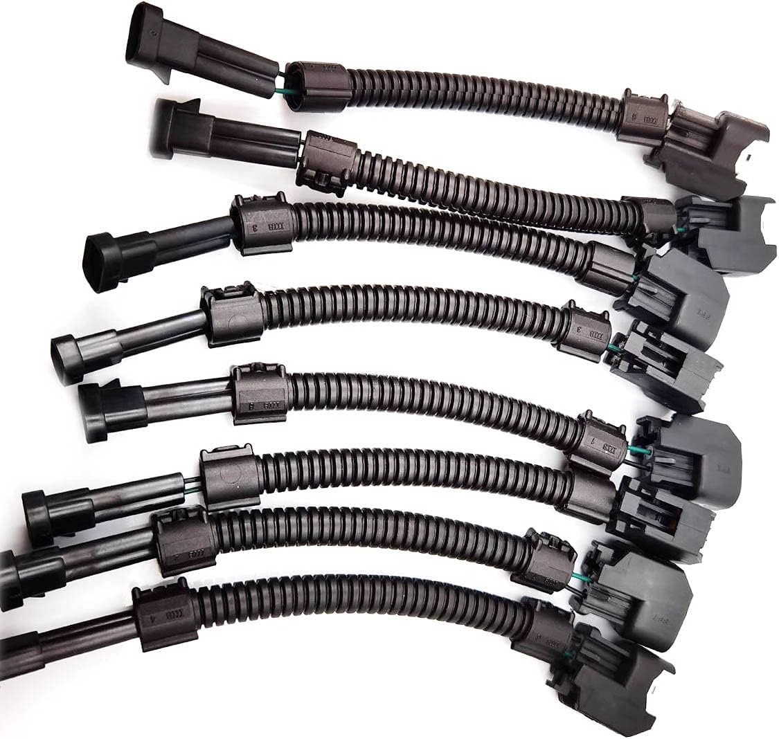 DEVMO 8pcs LQ4 LQ9 4.8 5.3 6.0 Delphi wire Harness to LS2 LS3 LS7 EV6 Injector Adapters (Pack of 8)