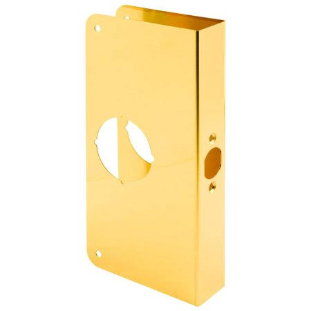 Prime Line U9547 Lock and Door Reinforcer 2-3/8 Backset 1-3/8 Thickness 3-7/8 Deep 9 inch High Brass Finish