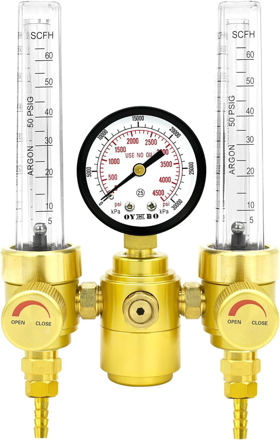 OYHBO Dual Output Argon Regulator Flow Meter for Tig Mig Welding Welder CGA-580 Inlet Pack of 2