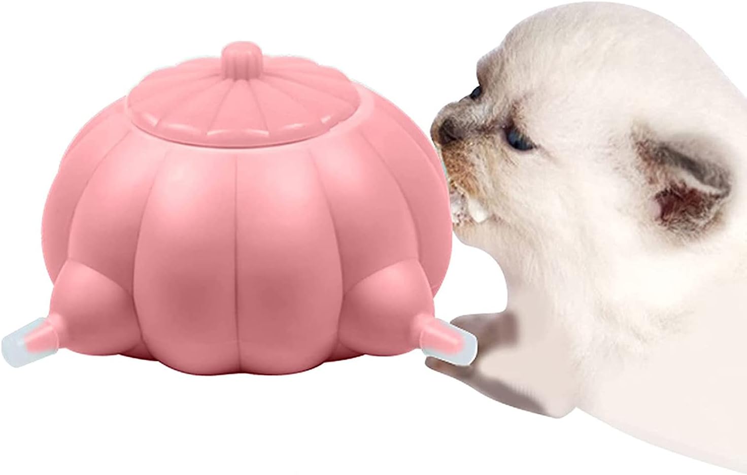 Dcralin Silicone Puppy Feeder with Nipples Pet Self Feeding Device for Kittens, Puppies, Rabbits Pack of 2