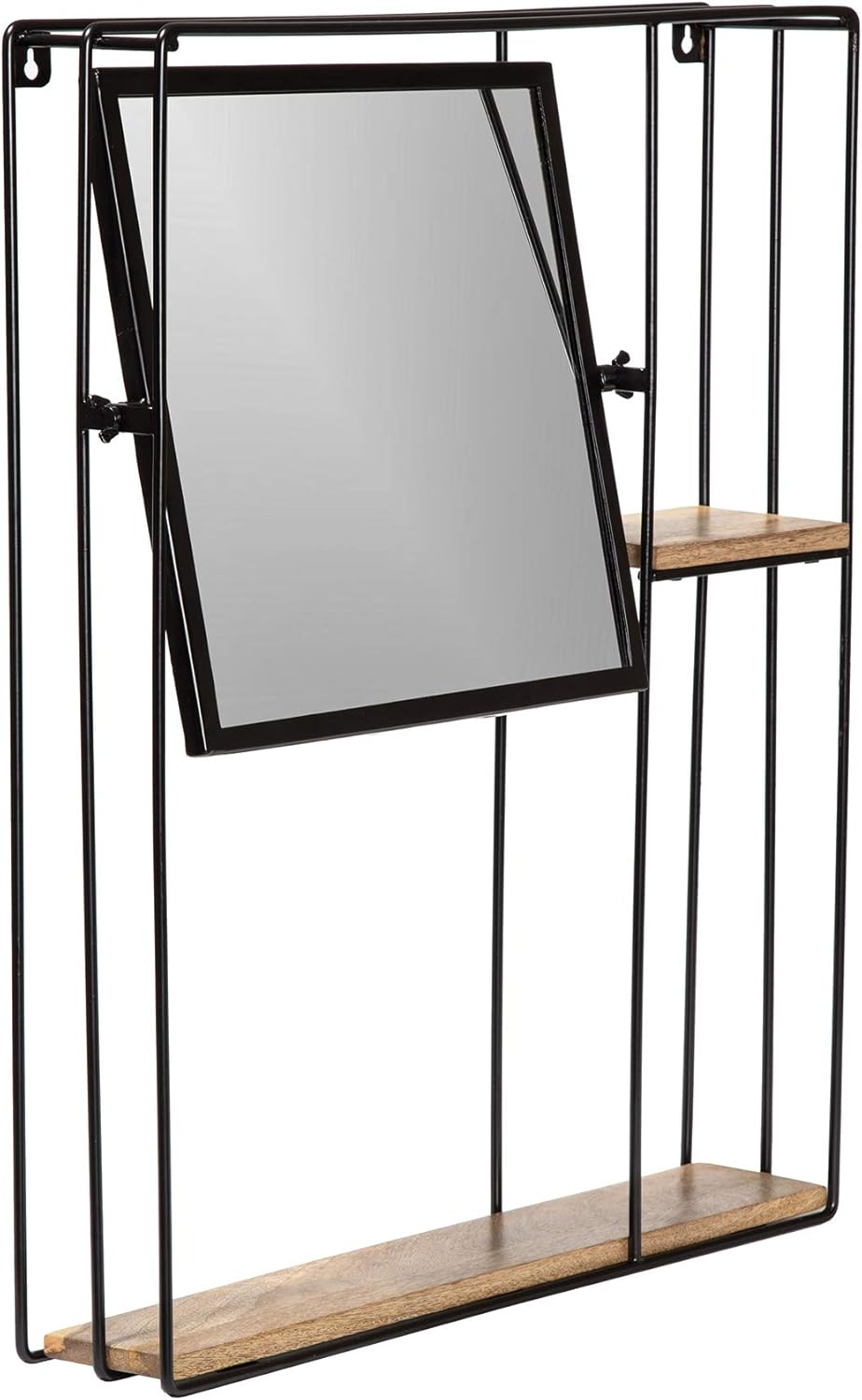 Fetco Jeeves Shelving and Organizational Mirror, Black